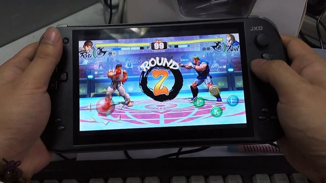 【02】Street Fighter 4 Ryu VS Abel Game Review Retro Arcade Game on JXD S7800B HD 1080P