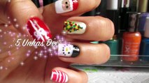 5 Unhas Decoradas para o Natal - 5 Nails Arts for Christmas