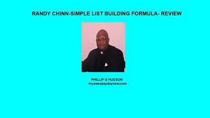 RANDY CHINN- SIMPLE LIST BUILDING FORMULA- REVIEW