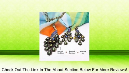 *USA* Vintage Jewelry Retro Peacock Necklace Earring Set Review