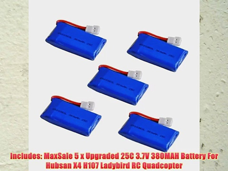 5x 3.7V 5x 3.7V 380mAh Lipo Battery Hubsan X4 H107 Walkera Super CP Mini CP Genius CP Lipo - Holiday Gift Guide