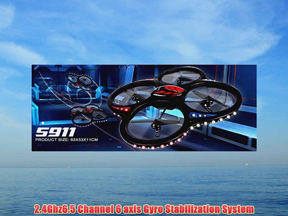Ei-Hi S911C Huge 2.4GHz 6.5 Channel 6 Axis Gyro LED Light RC Quadcopter UFO with Camera - Holiday Gift Guide