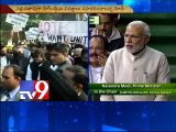 Rahul Gandhi on dharna in parliament campus on Sadhvi Niranjan words