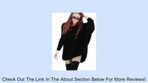 Ladies Scoop Neck Batwing Long Sleeve Slouchy Knit Shirt Black L Review