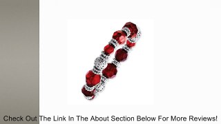 1928 Silver-tone Hematite Siam Red Crystal Beaded Stretch Bracelet Review