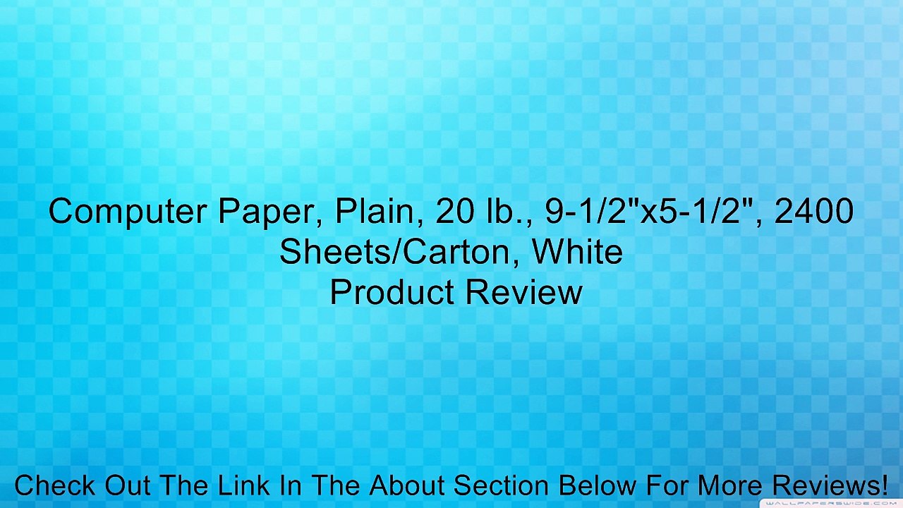 Computer Paper, Plain, 20 lb., 9-1/2"x5-1/2", 2400 Sheets/Carton, White Review
