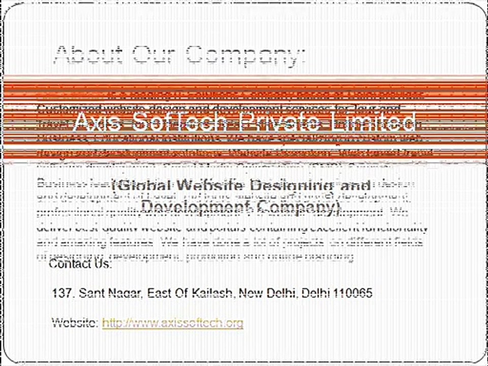 Website Designing Services in Delhi, Web Designing Company in Delhi - Axis Softech