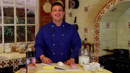 Pasta con jamon y champiñones