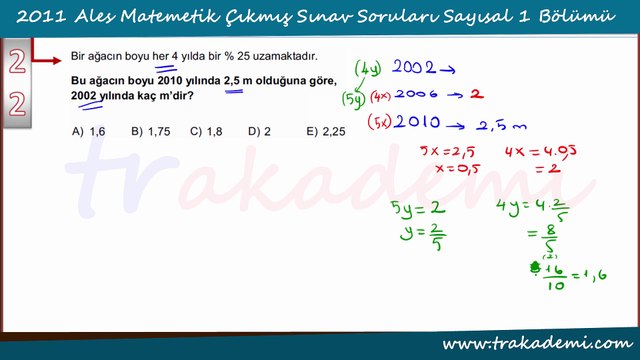 2011 Ales Çıkmış Sorular ve Çözümleri Bölüm 3