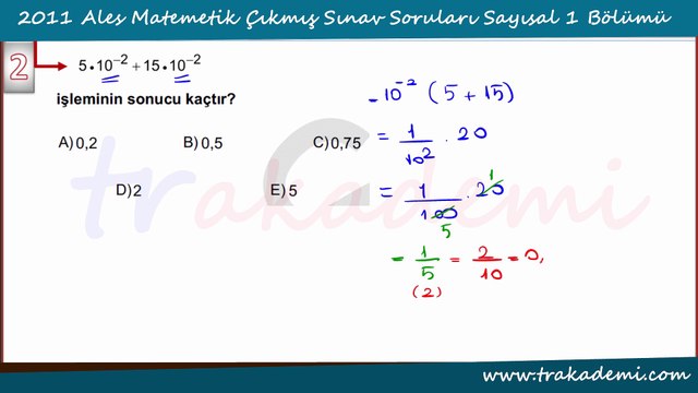 2011 Ales Çıkmış Sorular ve Çözümleri Bölüm 1