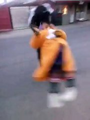 Bunch of cursed people making mockery of an old/aged Palestinian Woman