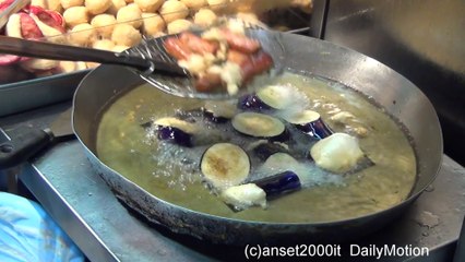 Hong Kong Street Food. Fried Vegetable Stall in Mong Kong, Kowloon