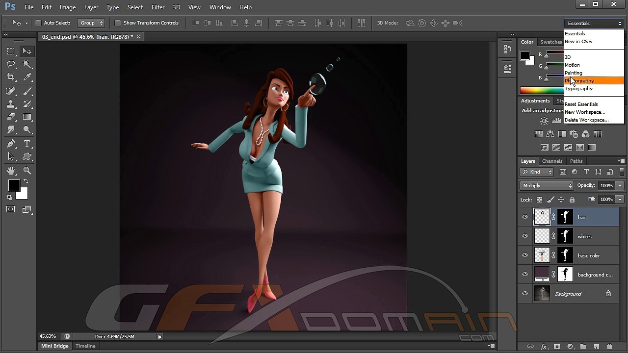 Digital tutors Photoshop Training Course Part-7 (Utilizing work spaces)