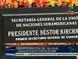 Agradece Cristina Fernández a UNASUR homenaje a Néstor Kirchner