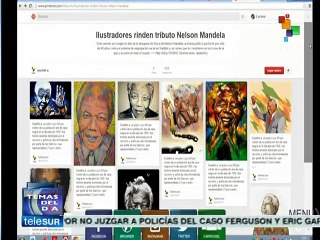 Ilustradores homenajean a Nelson Mandela en aniversario luctuoso