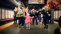 Cute little girl dancing in the subway brings joy to passerbies!