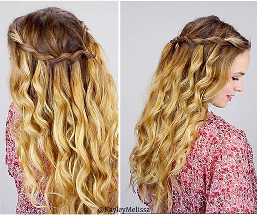 Easy Waterfall Braid + Perfect Beach Curls Tutorial