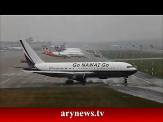 Go Nawaz Go- Plane At Heathrow Airport London