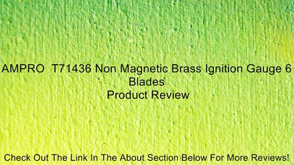 AMPRO  T71436 Non Magnetic Brass Ignition Gauge 6 Blades Review