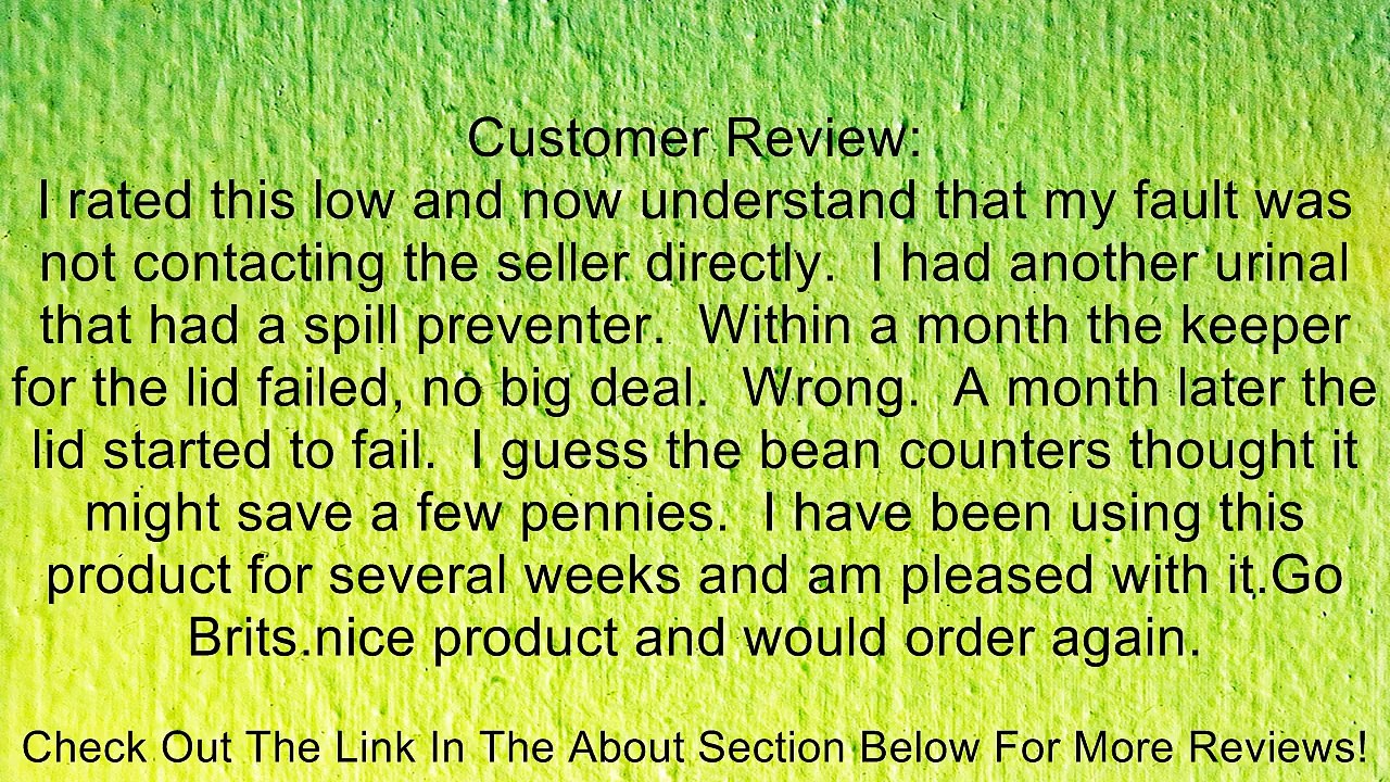 Square Shaped Travel Mens Portable Male Urinal - Green Lid & Measuring Markers Review