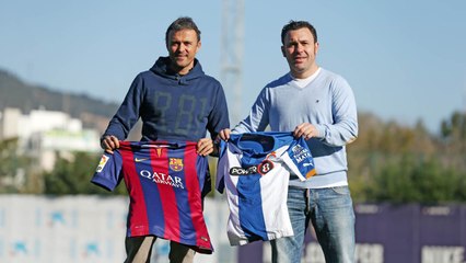 Trobada entre Luis Enrique i Sergio González abans del derbi