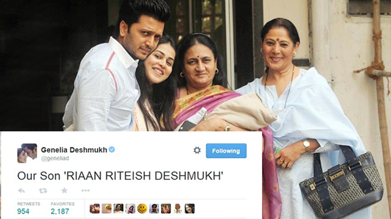 Ritesh & Genelia's Son's Name REVEALED!`