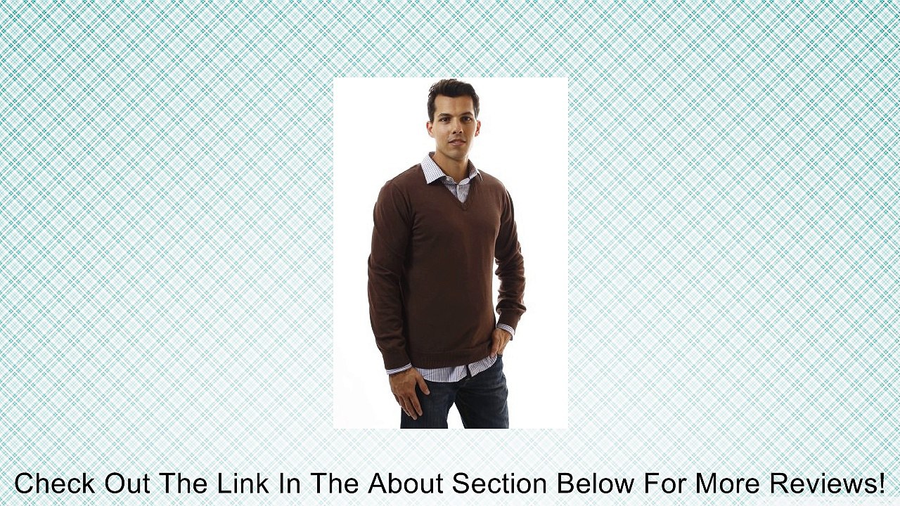 Noble Mount Men's 100% Cotton V-Neck Sweater - Brown/Grey/Navy Review