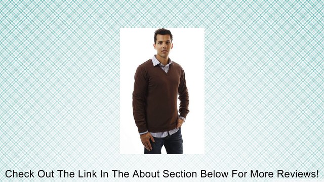Noble Mount Men's 100% Cotton V-Neck Sweater - Brown/Grey/Navy Review