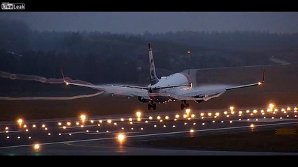 Amazing landing with light and vortex in slow motion!