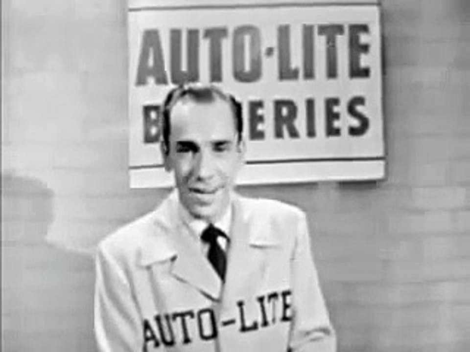 VINTAGE 1952 AUTOLITE BATTERY COMMERCIAL ~ WATCH THE 2nd ANNOUNCER FINALLY GET HER LINES RIGHT