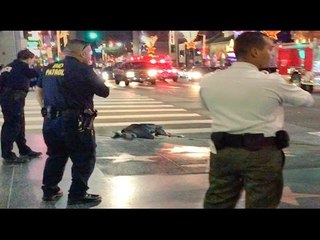 Hollywood cops shoot and kills knifeman in front of scores of tourists
