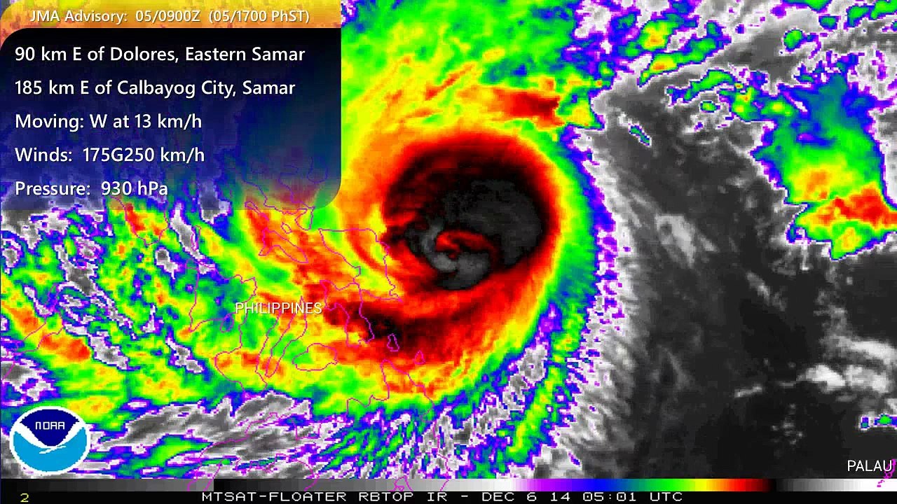 Typhoon Hagupit (Ruby) making landfall in Eastern Samar
