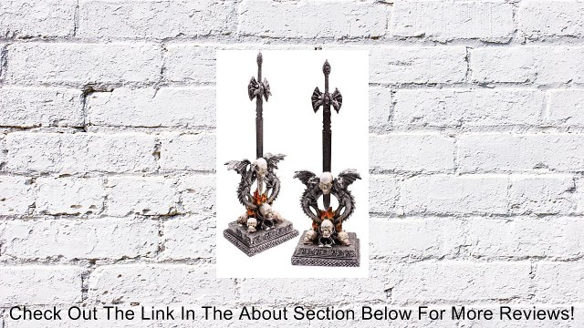 11 Flames Flying Skull 2 Dragons & a Skull Holding A Sword Letter Opener Statue Review