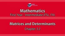 Matrices and Determinants - CH3.2