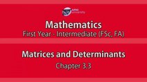 Matrices and Determinants - CH3.3