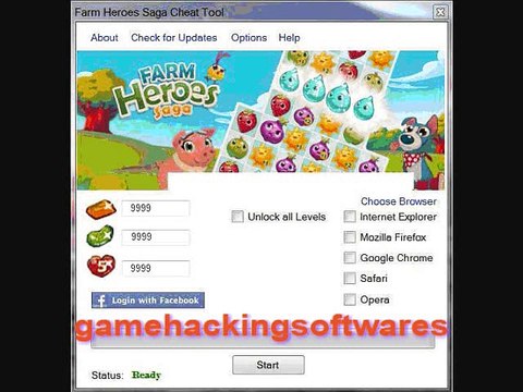 Farm Heroes Saga Hack - hack lives, gold bars, magic beans !