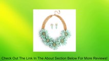 Hugssy Multi Strands Pendant Flowers Statement Necklace Earrings Set, Mint Review