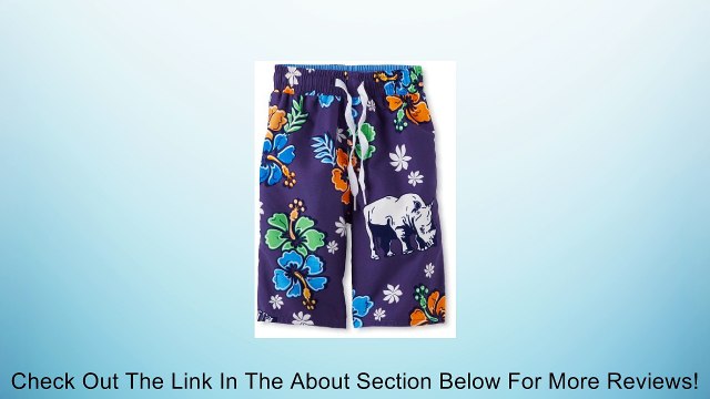 Wes and Willy Little Boys' Rhino Hibiscus Swim Trunk, Blue Jay, 5 Review