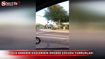 Polis annenin gözlerinin önünde çocuğu