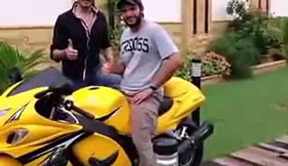 Boom Boom Shahid Afridi Riding on Bike