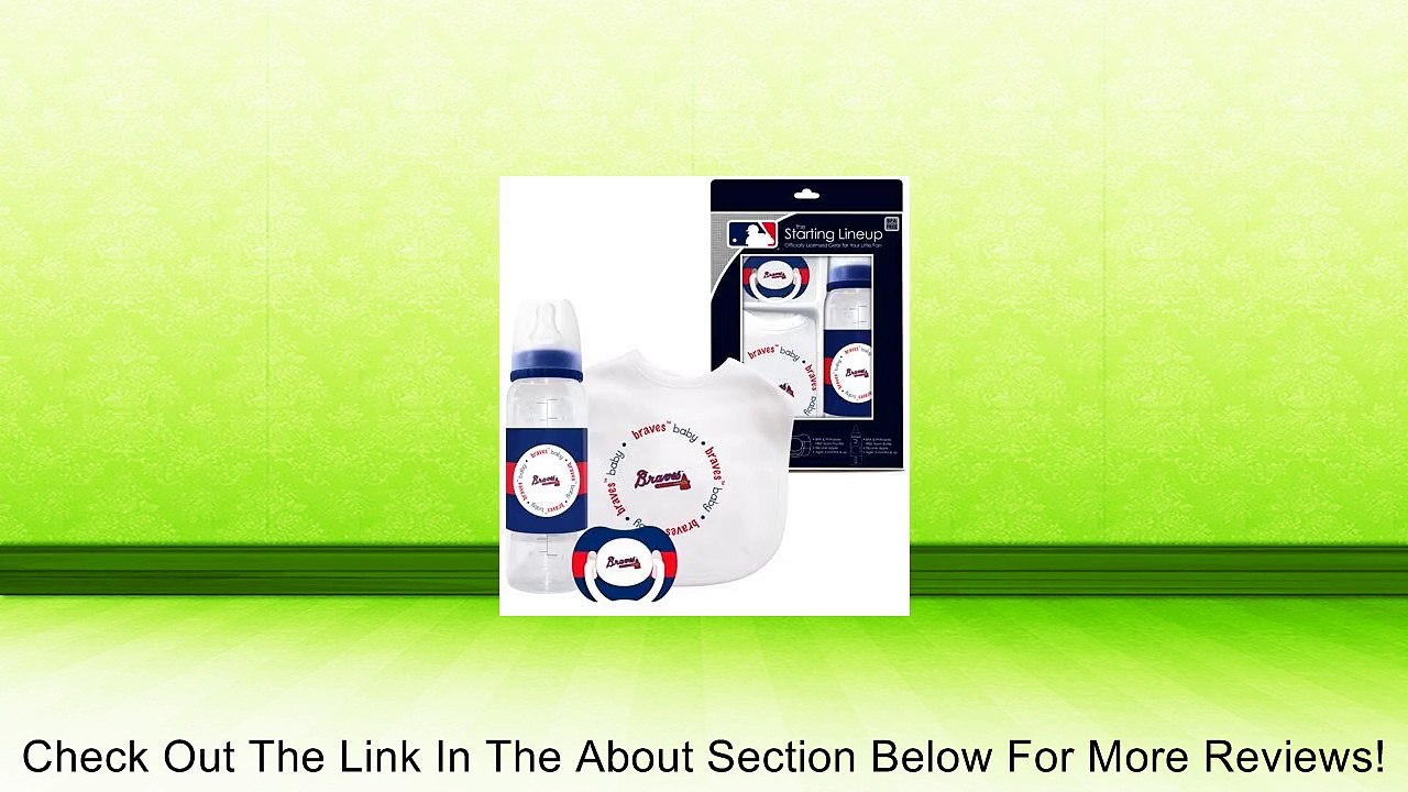Atlanta Braves Baby Three Piece Gift Set Feeding Bib Bottle Pacifier Review