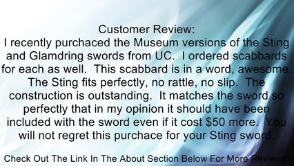 United Cutlery UC2893 Bilbo Baggins Scabbard for Sting Sword Review