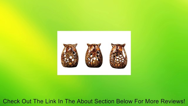 Gift Craft 5.1-Inch Ceramic Owl Design Tea Light Holders, Small, Brown Review