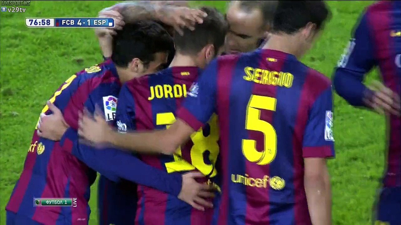 Pedro goal (FC Barcelona 4-1 Esapnyol) HD
