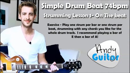 Drum Track for Guitar Strumming Lesson 1 - Drum track 74bpm