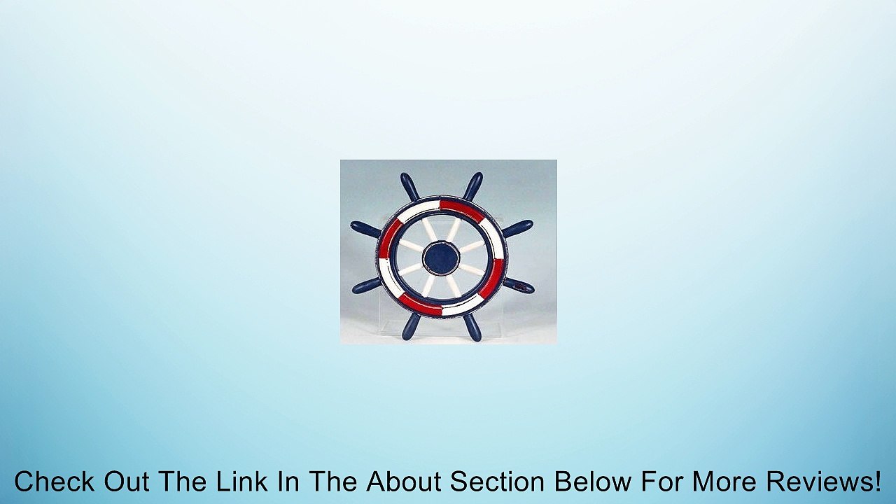 Decorative Americana Red White + Blue Ship Wheel Wall Hanging Review