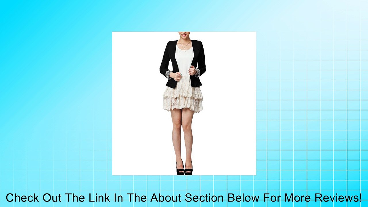 Allegra K Ladies Long Sleeves Deep V Neck Stylish Spring Blazer Black XS Review