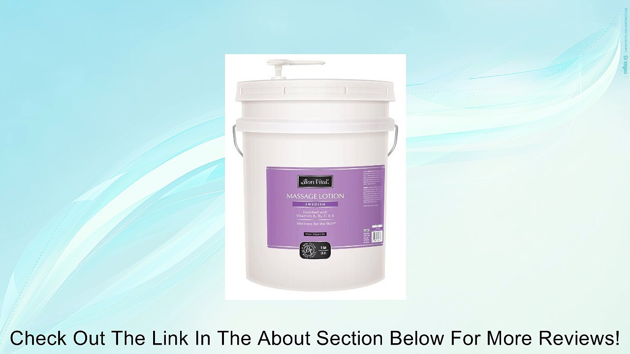Bon Vital Swedish Massage Lotion, 5 Gallon Pail Review
