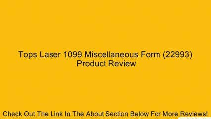 Tops Laser 1099 Miscellaneous Form (22993) Review