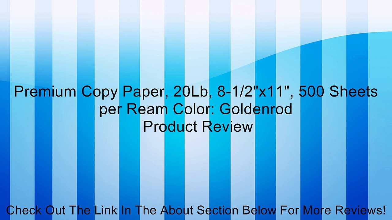 Premium Copy Paper, 20Lb, 8-1/2"x11", 500 Sheets per Ream Color: Goldenrod Review